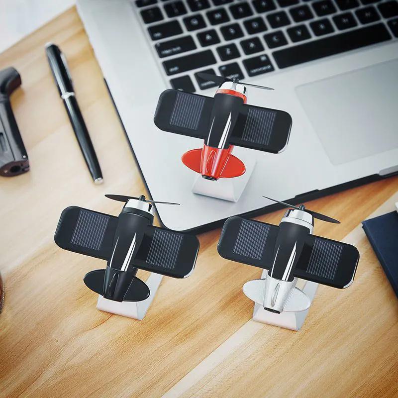 WTEMPO Солнечный ароматический диффузор, модель самолета, украшение автомобиля, вращающийся самолет из алюминиевого сплава, автомобильные аксессуары