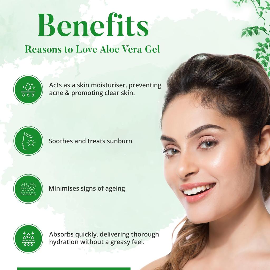 Loe Vera Gel for Face, Skin & Hair - 100gm | Pure Single Pressed Aloe Vera Gel for Men & Women | For Glowing and Nourished Skin