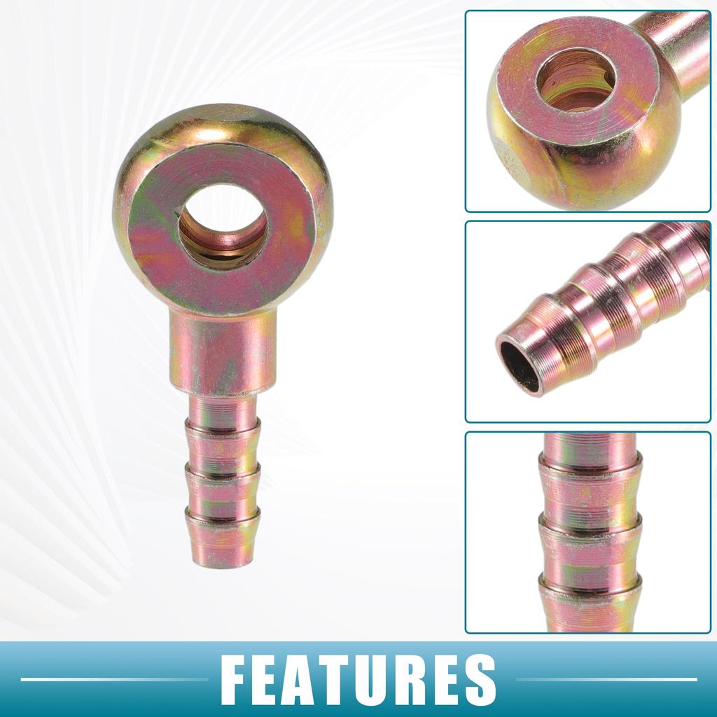 A ABSOPRO Universal Bang NJaw Bolt 8mm OD Bar Njobolt Hose Barb Fitting Adapter Motorcycle Car Metal Bronze Color Replacement