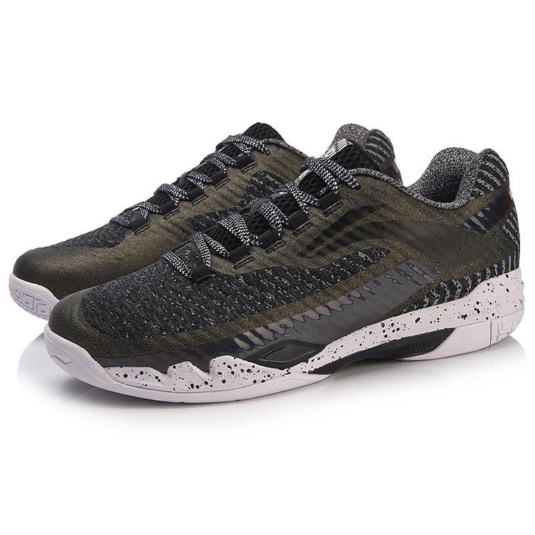 Li Ning Авангардная Амортизация Отскок Низкие Беговые Кроссовки Унисекс Черно-Зеленые AYAN011-2