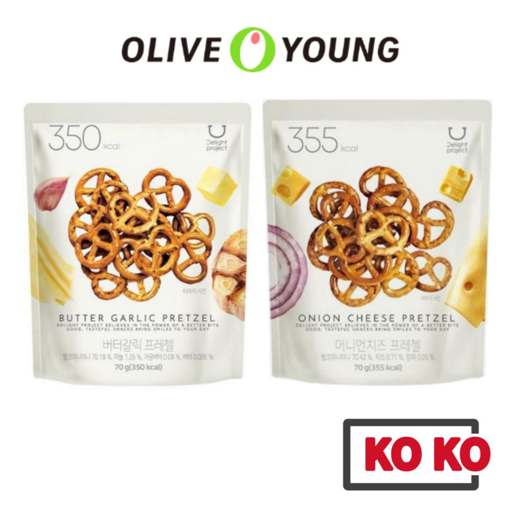 Olive Young Крендель 70г (3 вкуса) / Чесночное масло / Луковый сыр / Корейская закуска