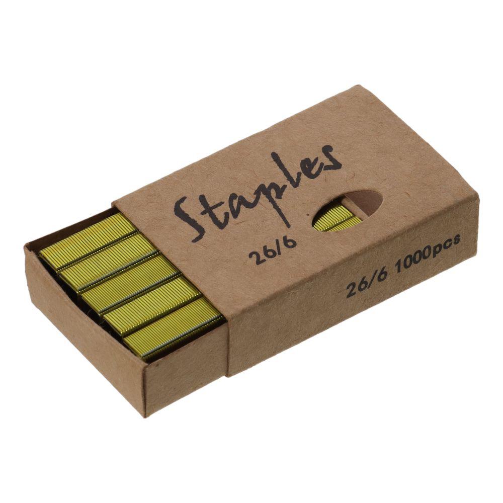 1000 шт. скоб в упаковке 1/4 дюйма 26/6 стандартные скобы металлические сменные стержни для степлера настольные степлеры