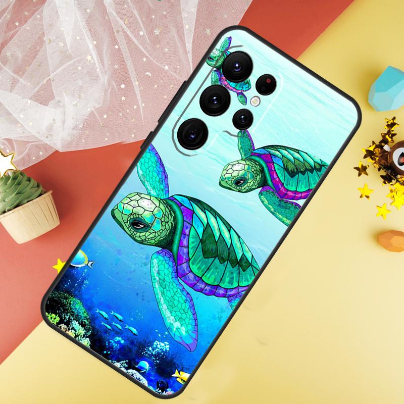 Чехол для телефона с морской черепахой для Samsung Galaxy S25 S26 Ultra S21 S20 S22 S23 Ultra S10 Plus S24 FE Чехол Coque
