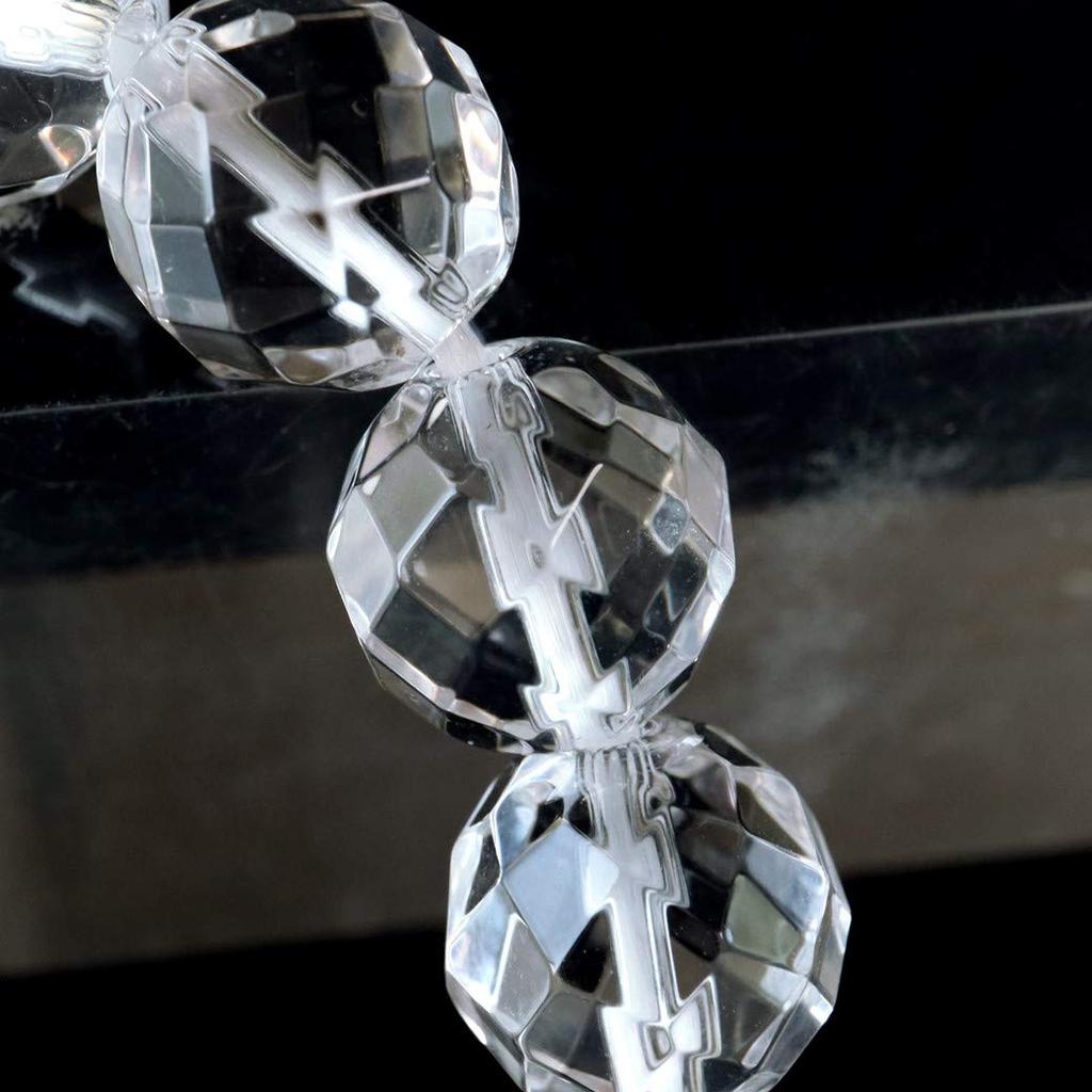 64-faceted Crystal Bracelet, 10mm, Power Stone, Natural Stone, April Birthstone, Women's, Men's, Prayer Beads, Accessories, Inner Diameter: Approx.