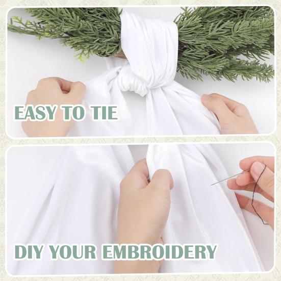 2 Pcs Christmas Velvet Wreath Sash for Front Door Blank Plain Garland Sash Accessories for Anniversary Wedding Party Indoor Outdoor Home Decor