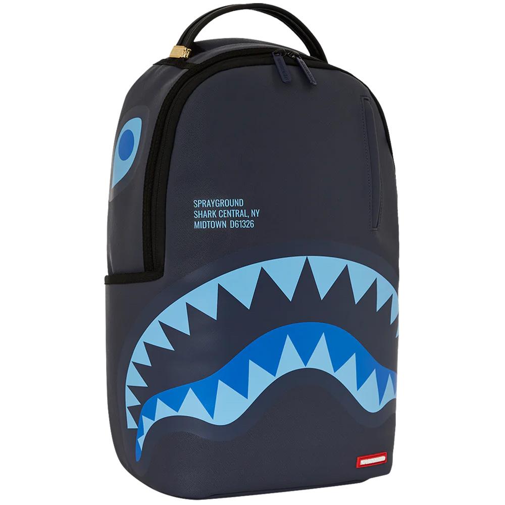 Sprayground Рюкзак унисекс Shark с большим логотипом, уличный стиль, повседневный, американский, ПВХ, черный W1135732