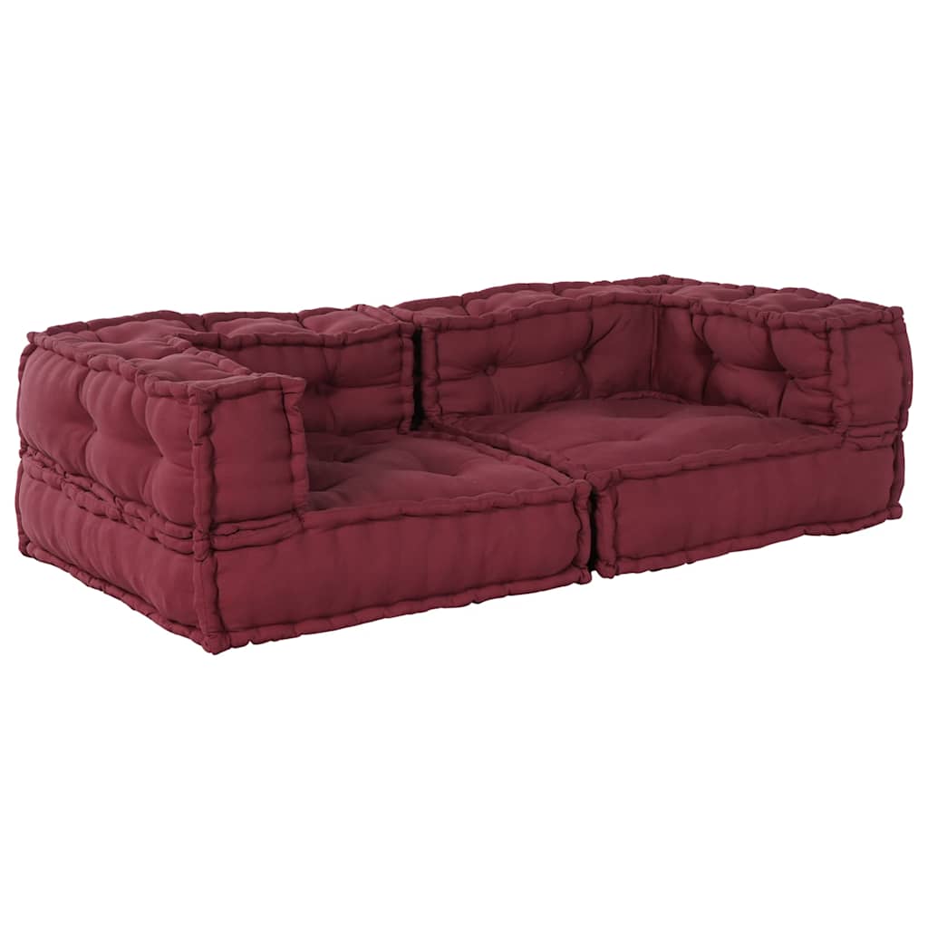 2 Seater Modular Sofa Chestnut Brown 140 x 70 x 36 cm Fabric