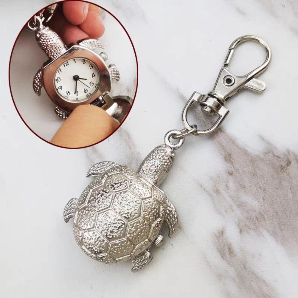 Alloy Turtle Watch Flip Cap Necklace Watch Creative Pocket Watch Gift