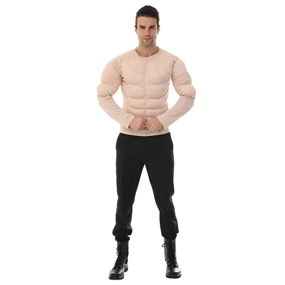 Мужская рубашка с мышцами, бодибилдер, костюм на Хэллоуин, аксессуар для взрослых, рубашка с мышцами, мягкая подкладка