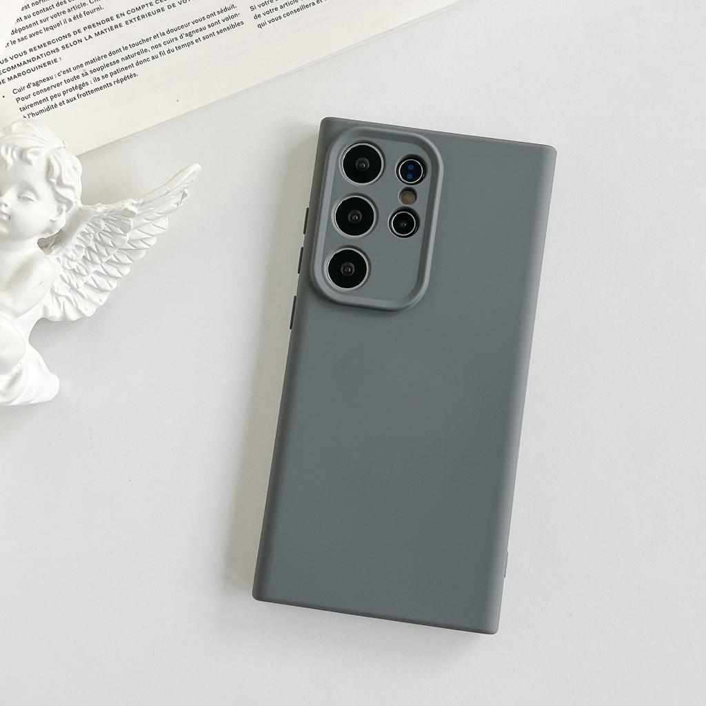 Подходит для Samsung S25Ultra жидкий силикон S24 мягкий чехол флокированный однотонный чехол для мобильного телефона простой S23 защитный чехол
