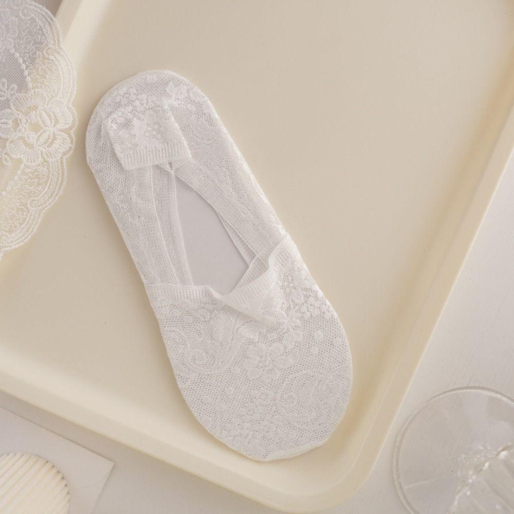 Summer Low-top Invisible Socks Breathable Non-slip  Lace Socks New Women's Lace Boat Socks