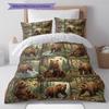 Retro Oil Painting Animals Pattern Bedding,Quilt Set Quilt Cover Pillowcase Home Birthday Gift (1 * duvet cover + 2 * pillowcase, without core)