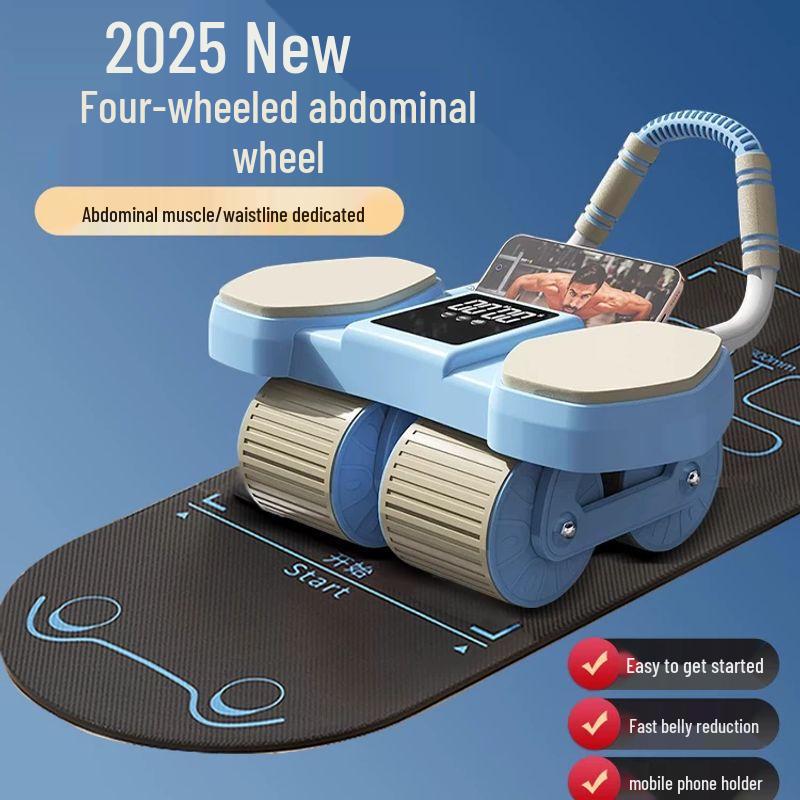 Smart Automatic Rebound 4-Wheel Ab Wheel