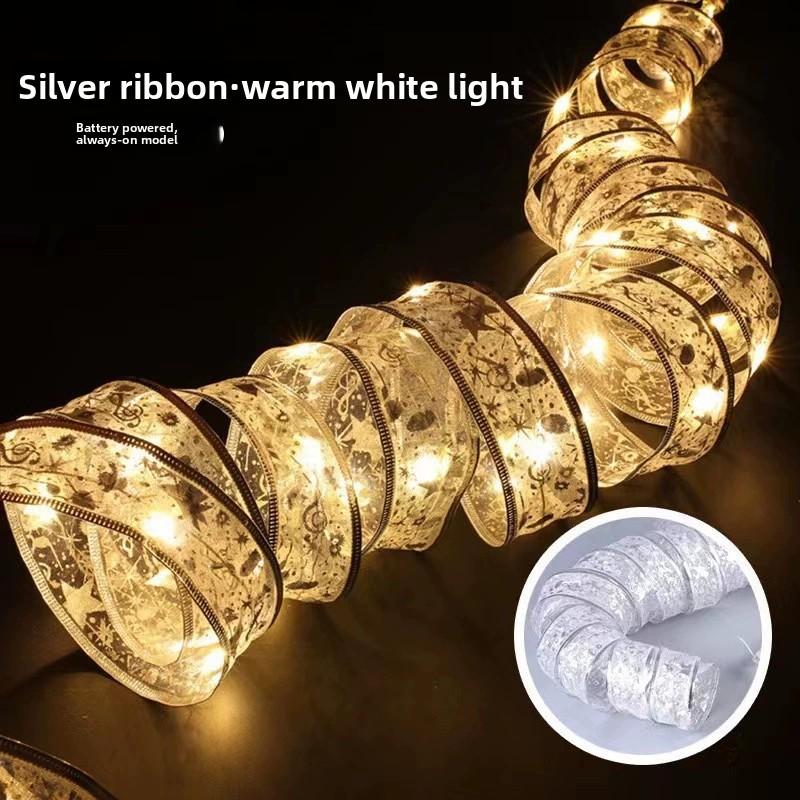 Holiday Led Ribbon String Lights With Pvc Material For Christmas Tree And Gift Decoration