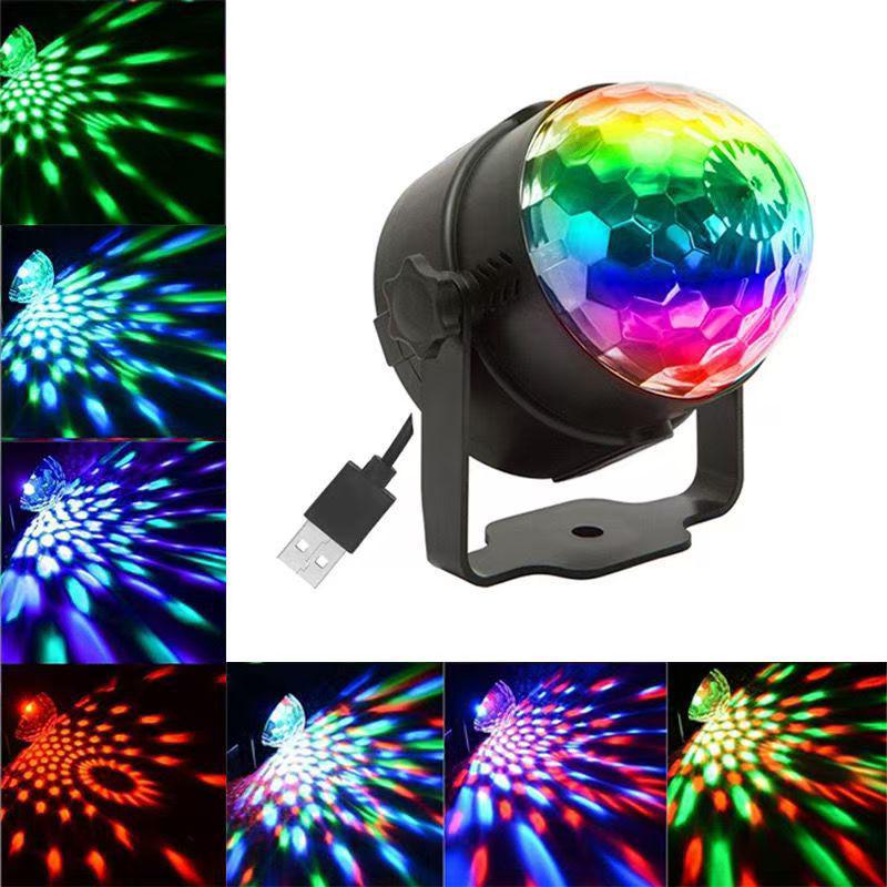 USB Магическая вращающаяся RGB Диско-шар Свет для вечеринок, баров и Рождественских украшений