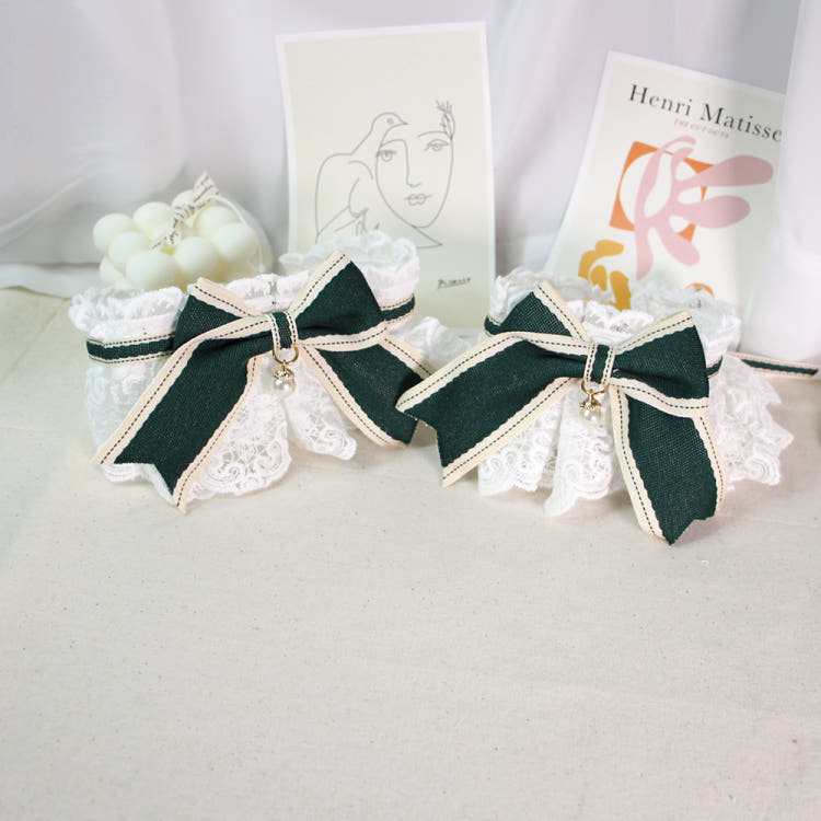 [KIMnyang_deng] Простые аксессуары для накидки в виде щенка и кошки из кружева зеленого цвета