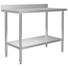 VidaXL Kitchen Work Table with Backsplash Restaurant Work Table Bar School Garage Commercial Spaces 51191