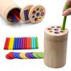 KKLM Montessori Toys for Ages 1-4, Wooden Color-Sorting Toy, Hand-Eye Coordination Training, Educational Toy, Birthday Gift