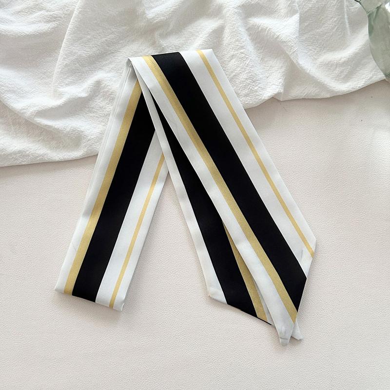 Woman Skinny Silk Scarf 90cm*6cm Long Hair Strip Silk Ribbon Small Neck Scarves Kerchief Lady Bag Handle Ribbon Scarf Tie