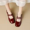 Weiwei Girl 6810-1 French Mary Jane Shoes Women's Thick Heel with College Style Small Leather Shoes Retro Single Shoes