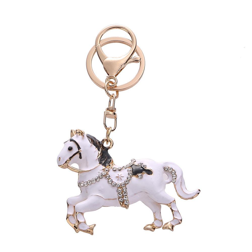 Sparkling Rhinestones Horse Keychain Colorful Backpack Pendant Car Key Chain  Backpack Decoration