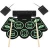 Foldable, Compact Electronic Drum Set for Beginners and Kids. Includes 9 Pads, Hi-hat, Ride Cymbal, Two Crash Cymbals, Snare Drum, Bass Drum, Floor Dr