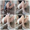 JK Mid Tube Socks Transparent Stacked Stockings Pile Up Socks Polka Dot Mesh Socks  Student