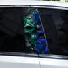 2 шт. Красная Роза Череп Виниловая Наклейка на Стойку B Автомобиля Наклейка на Стойку Двери Автомобиля DIY Накладка на Центральную Стойку Автомобиля Наклейка от Царапин Наклейка с Черепом