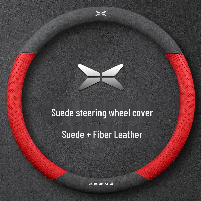 Genuine Leather & Suede Steering Wheel Cover for New Xiaopeng Car: P7, P5, G3, G9 - All-Season Protection