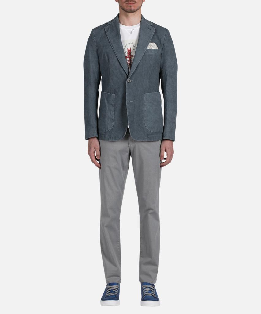 Panicale Blue Stone Washed Cotton Jacket