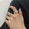 Корейский стиль S925 посеребренное нерегулярное двухслойное открытое кольцо на палец для женщин