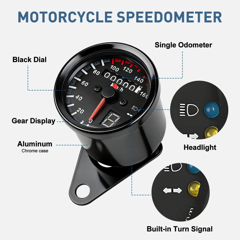 Универсальный спидометр-одометр для мотоцикла Cafe Racer с LED-индикатором