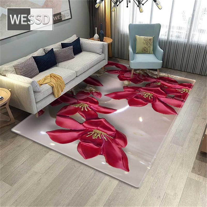 Ковер для спальни с цветком розы, 3D ковер для гостиной, красочный напольный коврик с цветочным рисунком, ковер для ванной комнаты, украшение для комнаты для девочек
