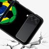 Чехол для телефона с футбольным флагом Бразилии для Samsung Galaxy Z Flip 3 4 5, черный складной жесткий защитный чехол для мобильного телефона
