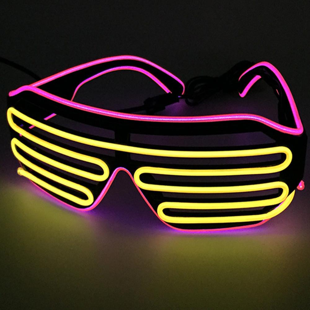 Wireless Luminous Glasses Glowing Blinds Glasses LED Bar KTV Atmosphere Props Flashing Disco Adult Cool Sunglasses Boys and Girls Performance Props