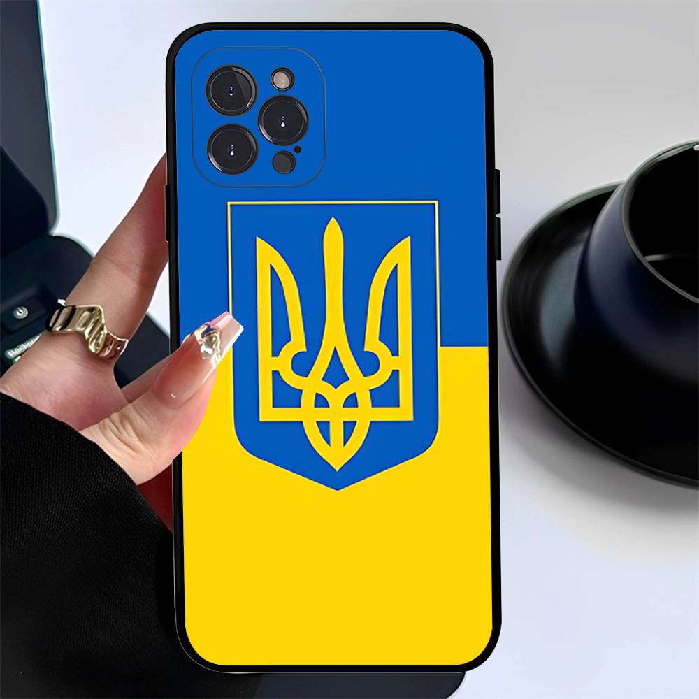 Чехол для телефона с флагом Украины для iPhone 17 16 14 15 13 12 11 Pro Max Plus Силиконовый мягкий чехол