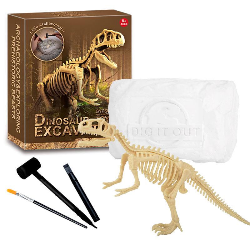 DIY Dinosaur Fossil Excavation Toy: Tyrannosaurus & Triceratops Skeleton Models for Kids