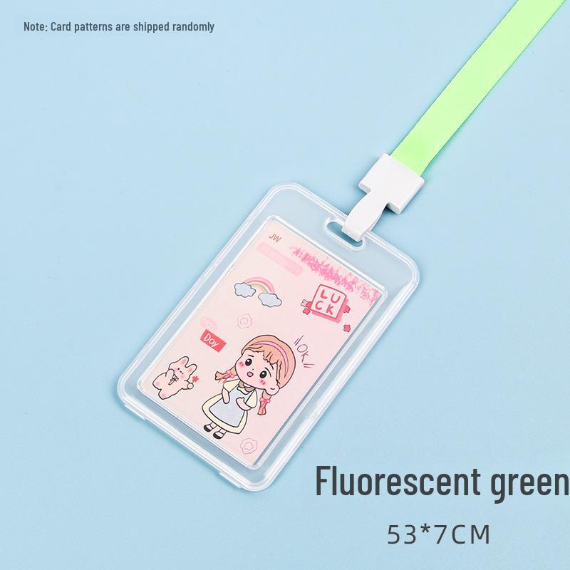 Student Cartoon Clear Badge Holder with Lanyard for ID or Bus Card