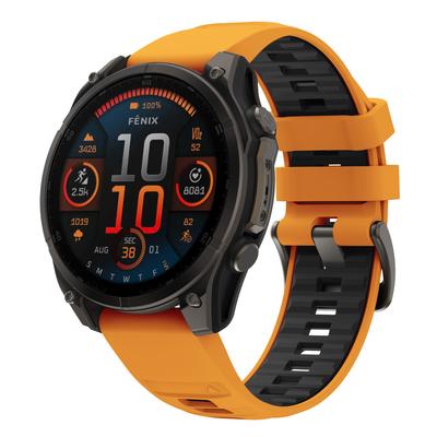 Для Garmin Fenix 7/7 Pro/6/6 Pro Сменный ремешок QuickFit 22 мм Двухцветный силиконовый ремешок для часов