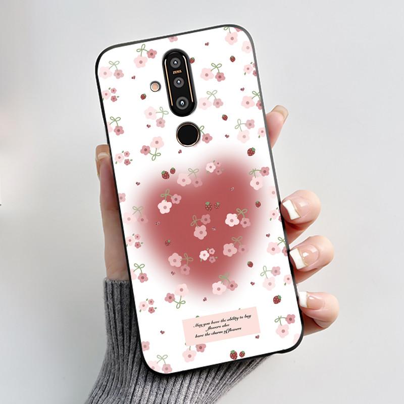 Пеналы с принтом для Nokia 8.1 plus/NOKIA X71/Nokia 8 Мягкий силиконовый чехол для Nokia 8 Sirocco Чехол Милый Цветочный Мультяшный Корпус