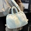 Korean Version of Large-capacity Shoulder Messenger Bag Women's Bag Casual Versatile Drawstring Large-capacity Lightweight Simple Commuter Pleated Bag