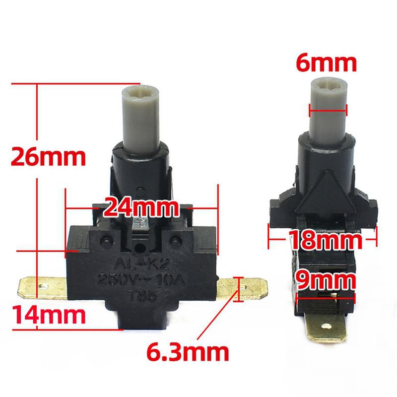 3pcs Gear Switch 10A/250V Push Button Switch AL-K2 Room Heater Electric Heater Switch 2pin Repair Accessories