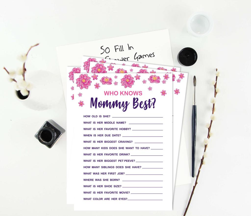 Inkdotpot Игровой набор для детского душа из 50 игр BabyA AlphabetA ABCA Игра Unicorn Floral Party