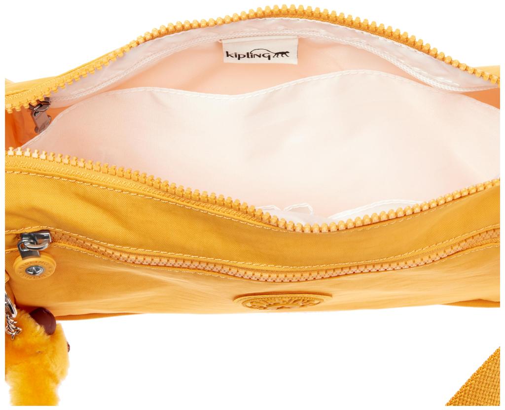 Kipling Curry Organizer Nylon Travel Bag with Spacious Interior and Adjustable Shoulder Spicy x x Women's Strap, Gold, 10.5"L 7.5"H 4.5"D