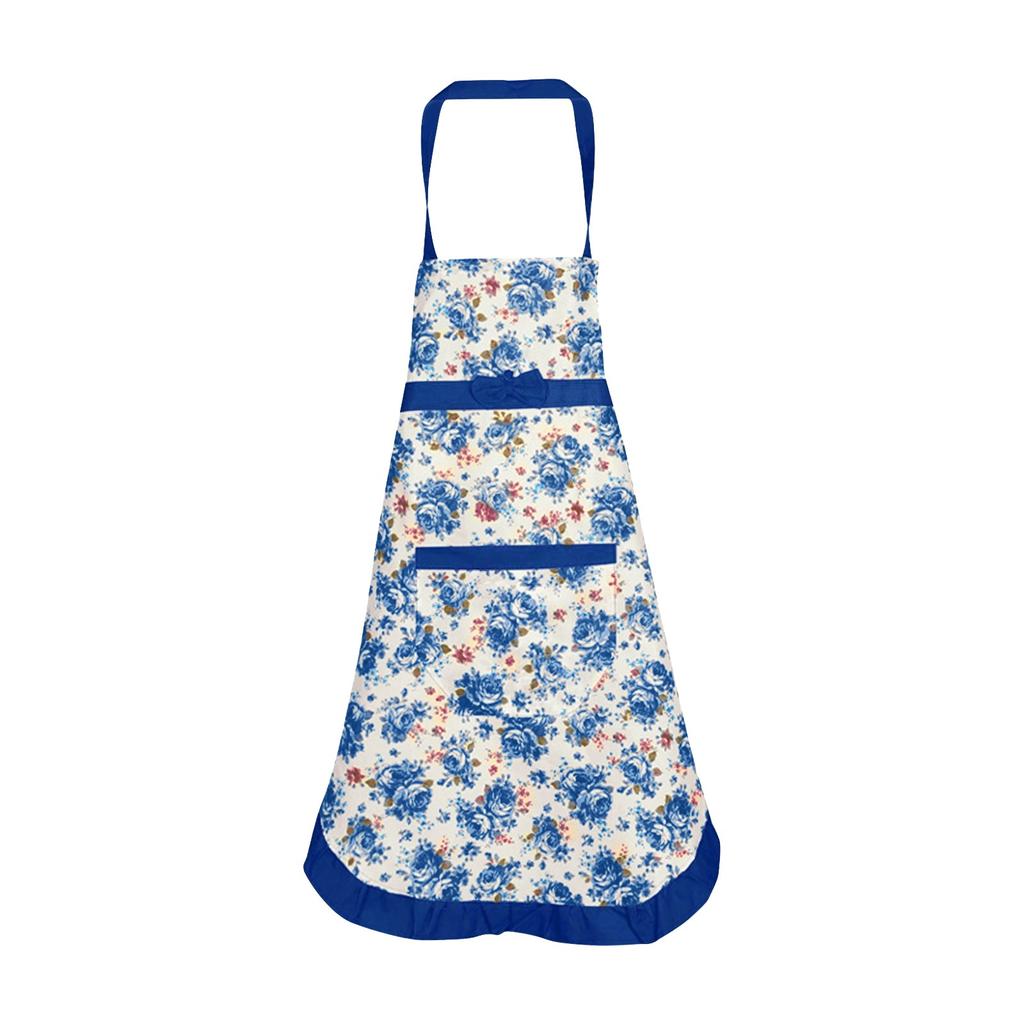 Women's Kitchen Floral Apron With Pockets And Adjustable Waist Belt Women's Bib Apron