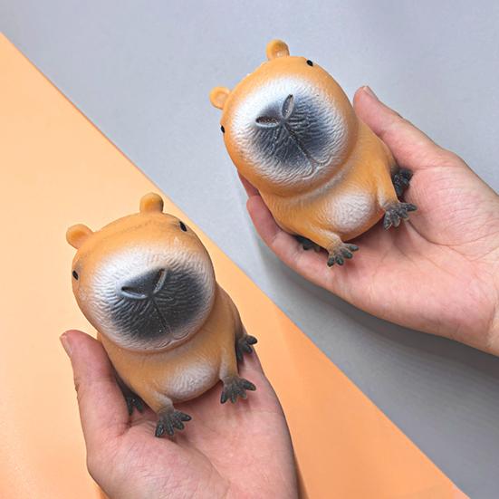 2 шт. игрушка-сдавливание капибары с медленным отскоком мягкая TPR снятие стресса тревожность портативная для детей подростков взрослых животных сдавливание сенсорная игрушка-непоседа