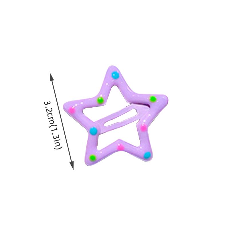 10 шт./лот цветные звездные заколки для волос детские цветные пятиконечные звездные боковые заколки модные металлические BB заколки для девочек аксессуары для волос