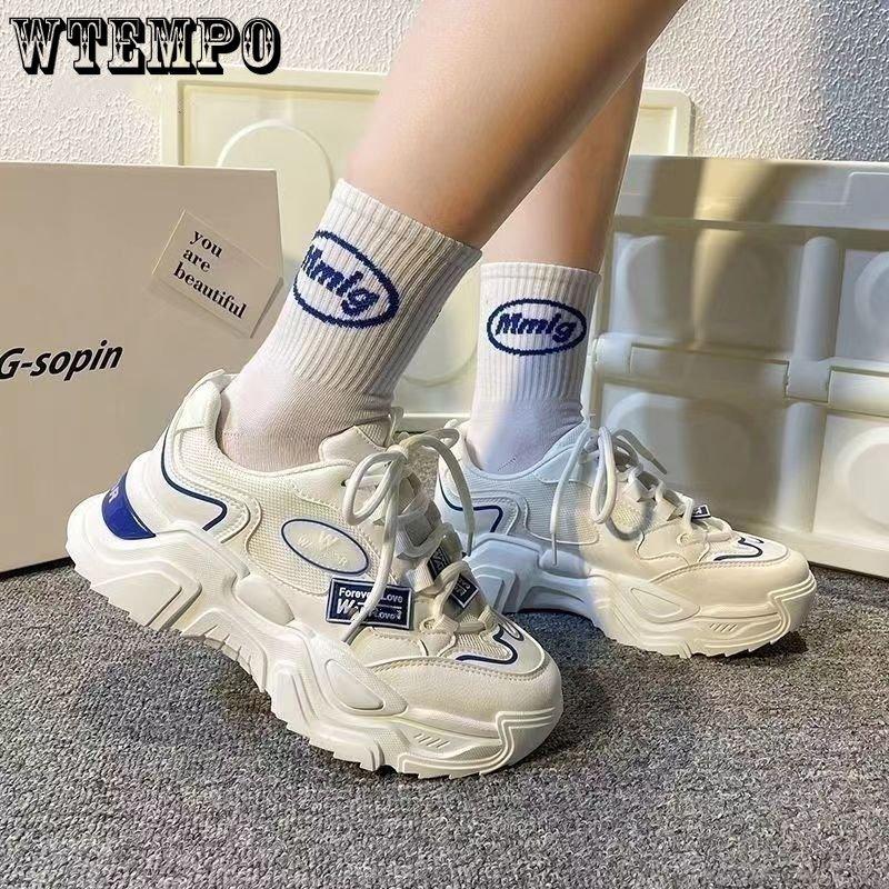 Dad's Shoes Female Ins Tide Spring and Summer Breathable Thick Soled Green Sneakers Women's Running Shoes