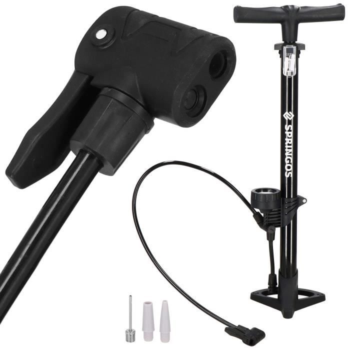 Ручной велосипедный насос SPRINGOS® с манометром до 11 бар - Головка с двойным клапаном