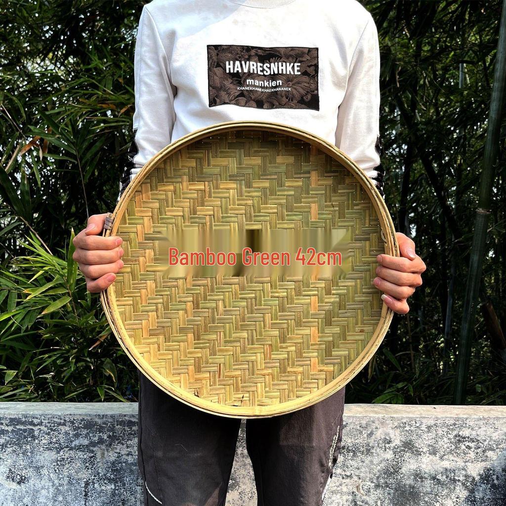 Бамбуковая плетеная веялка с отверстиями - Сито для риса и сушильный поднос